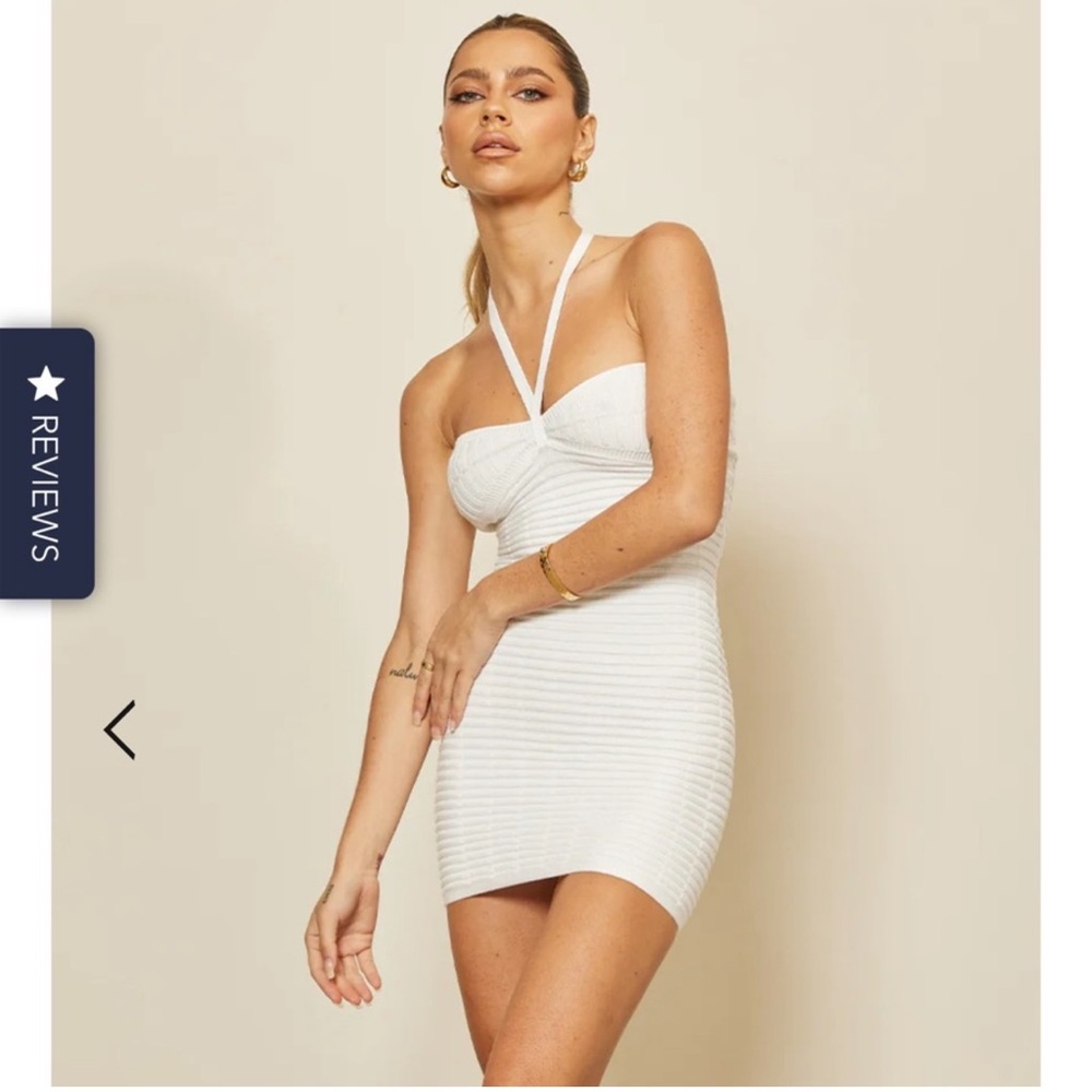 NWT ADELA White Halter Mini Dress